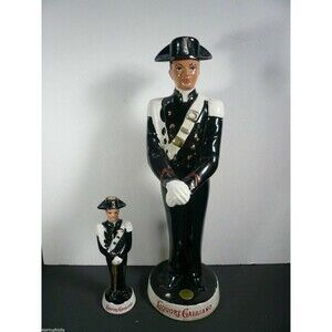 VINTAGE SET LOT 2 LIQUORE GALLIANO ITALIAN DECANTERS SOLDIER CORONETTI ITALY